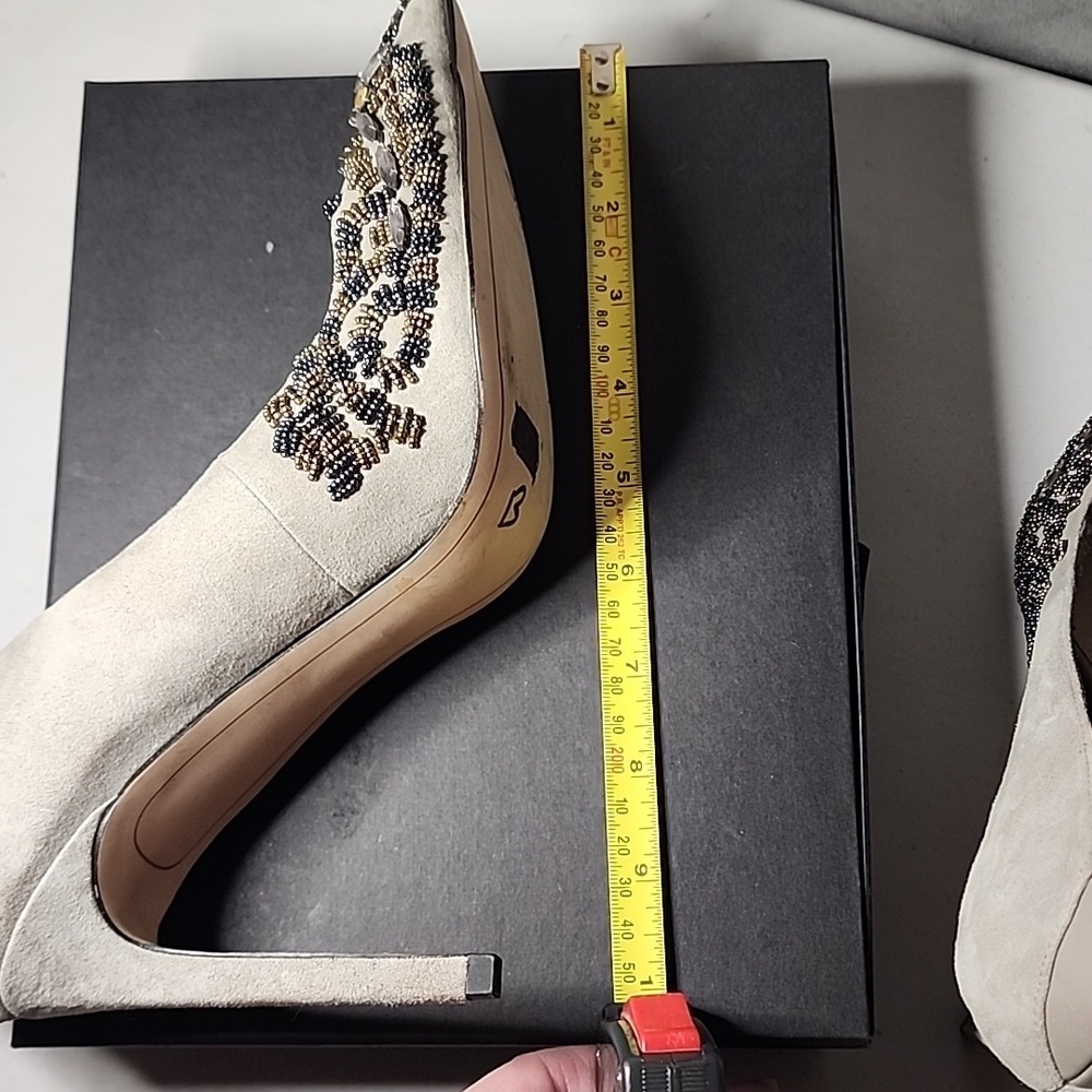Sam Edelman Rare Beaded Women's Shoes - Gray and Gold - Picture 8 of 11
